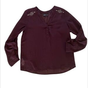 Cruel Girl size medium burgundy blouse